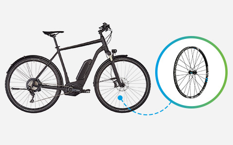 schéma roue vélo électrique